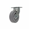 Vestil Gray High-Quality Non-Marking Swivel Thermoplastic Rubber 6 x 2 Caster CST-F40-6X2DK-S